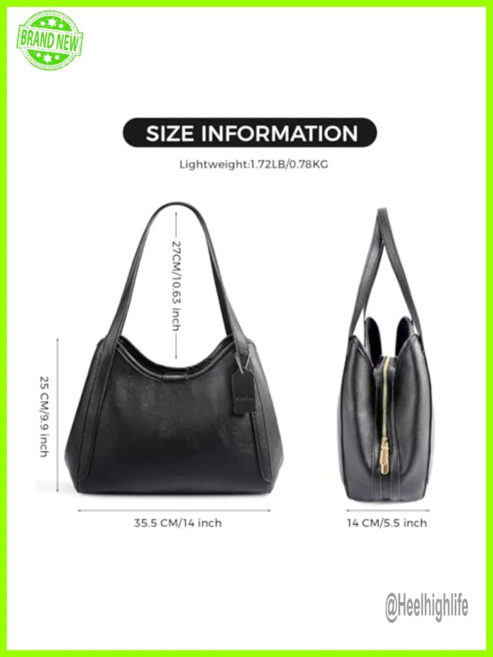 Hobo Bag Vegan Leather Shoulder Handbag Medium